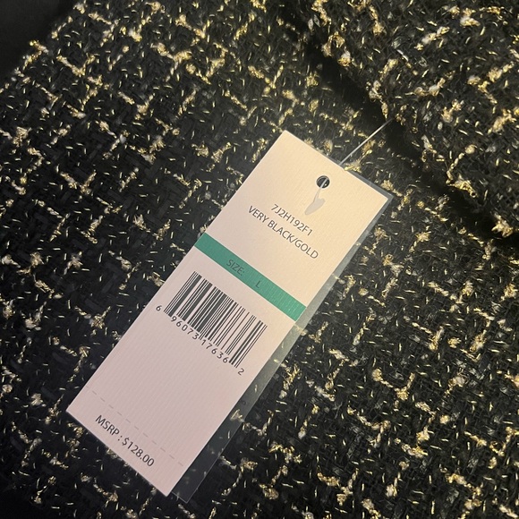 NWT Nanette Lepore Black and Gold Tweed Jacket - Picture 3 of 3